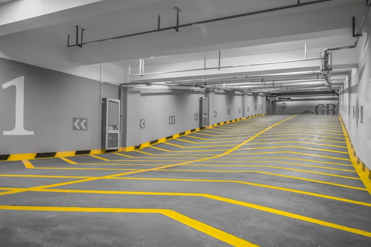 Photo gratuit l'entrée d'un parking souterrain moderne
