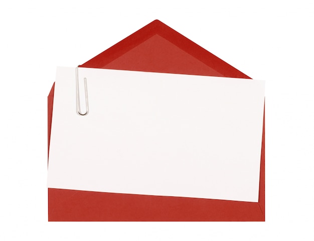 enveloppe rouge avec carte de voeux