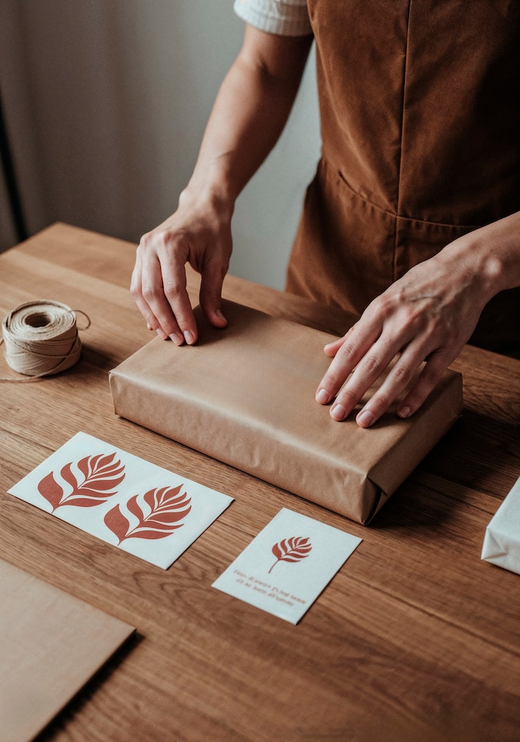 Photo gratuit envelopper un cadeau avec style
