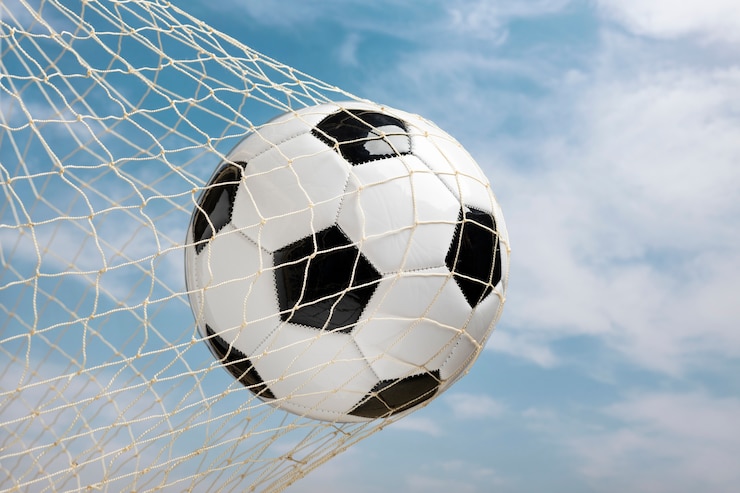 Photo gratuit équipe nationale de football avec un but