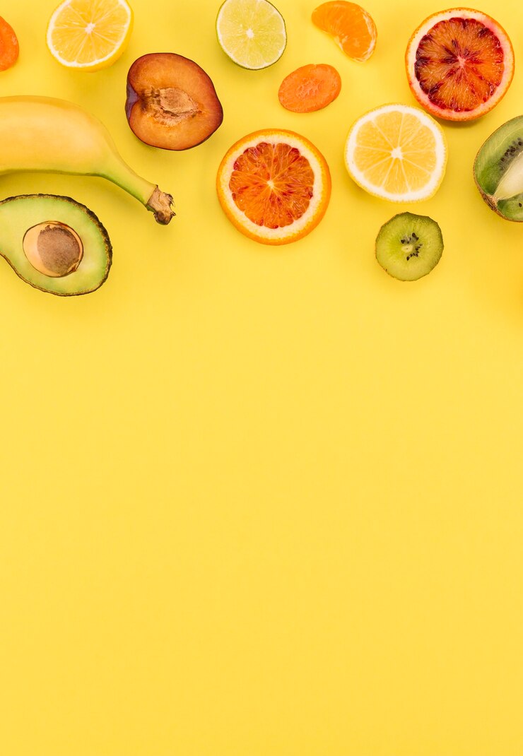 Photo gratuit espace copie banane et agrumes