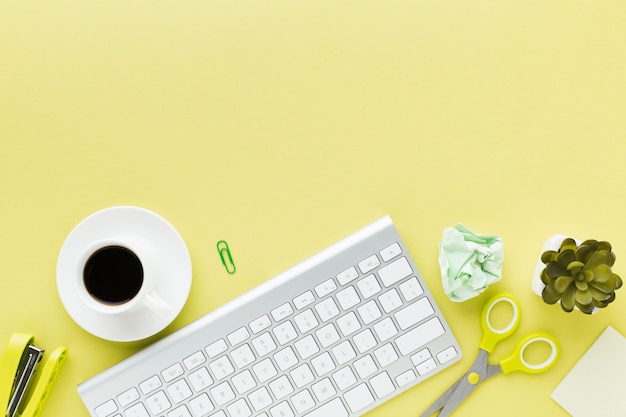 Espace de copie de clavier et de boisson au café