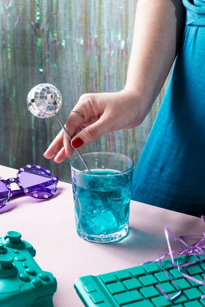 Espace de fête prêt pour la célébration en ligne
