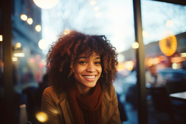 C'est une belle femme qui pose.