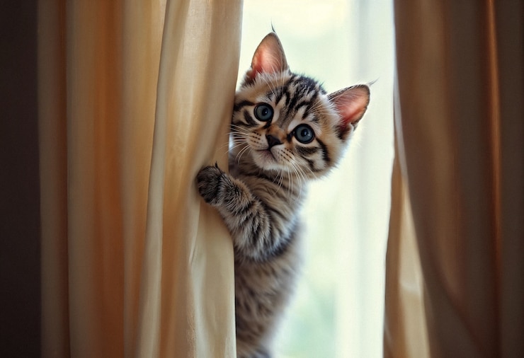 Photo gratuit c'est un chaton adorable et drôle.