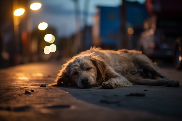 Photo gratuite c'est un chien mignon qui dort.