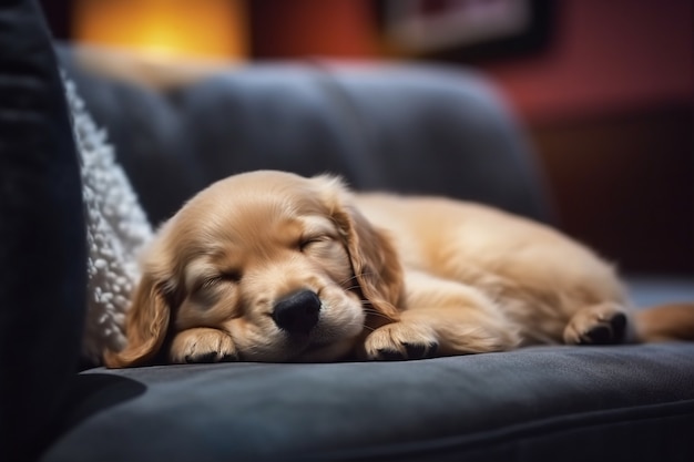 Photo gratuite c'est un chien mignon qui dort.