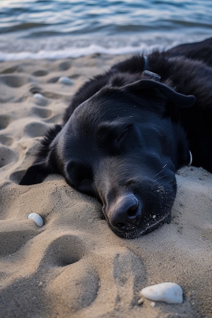 Photo gratuite c'est un chien mignon qui dort.