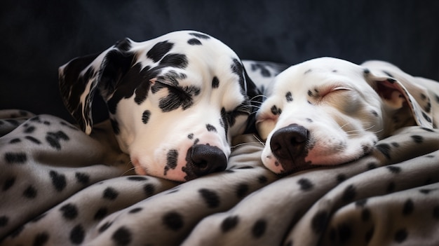 C'est un chien mignon qui dort.