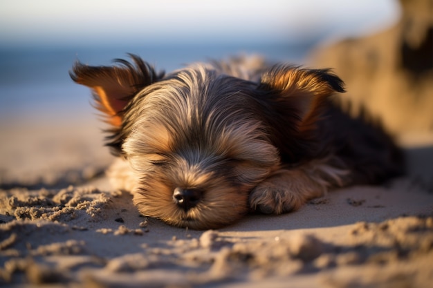 Photo gratuite c'est un chien mignon qui dort.