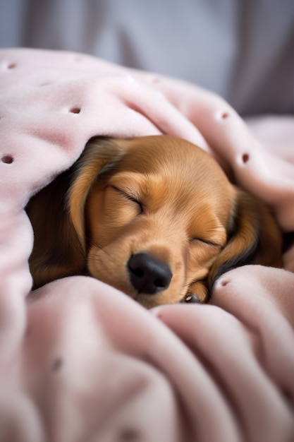 Photo gratuite c'est un chien mignon qui dort.