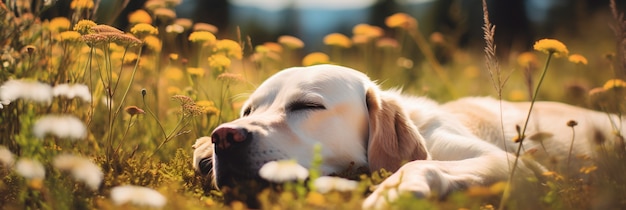 C'est un chien mignon qui dort.