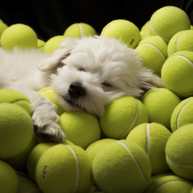 Photo gratuite c'est un chien mignon qui dort.