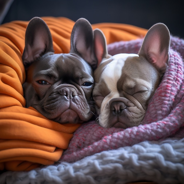 Photo gratuite c'est un chien mignon qui dort.