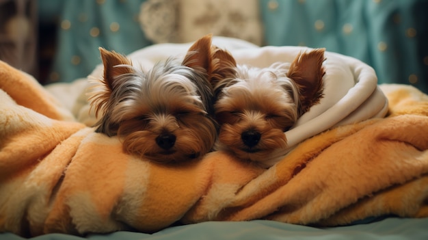 Photo gratuite c'est un chien mignon qui dort.