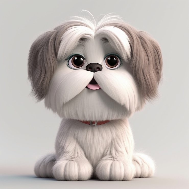 Photo gratuit c'est un mignon chien dans le studio.