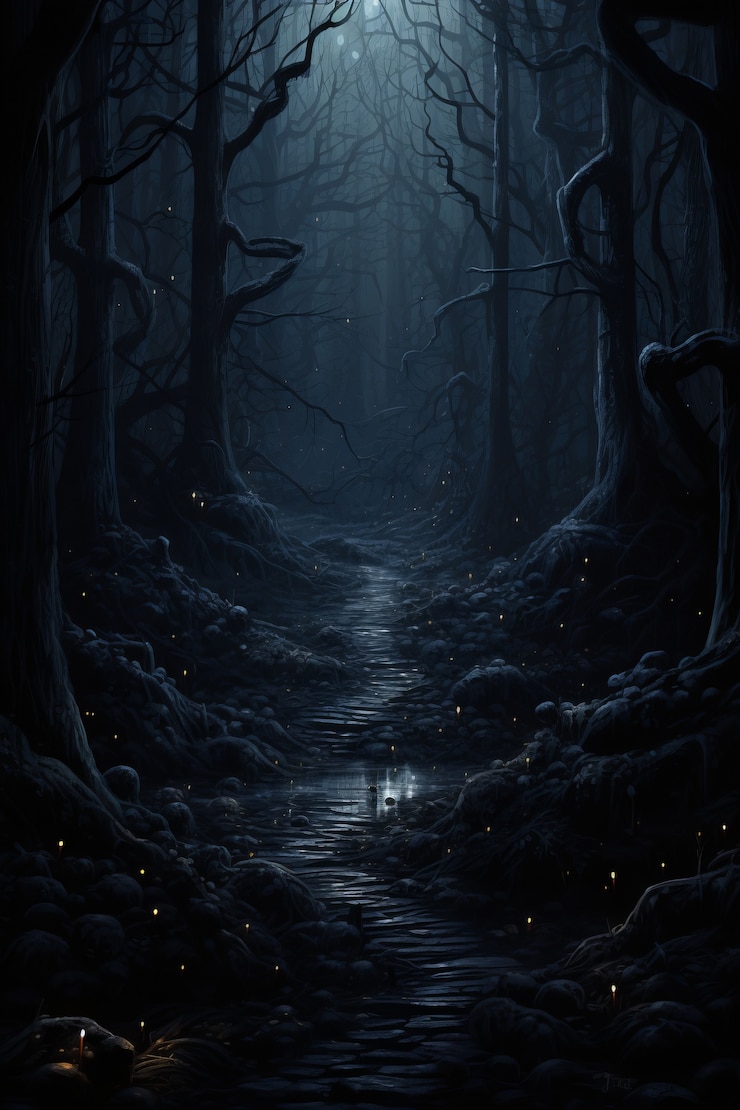 Photo gratuit c'est une scène de fantaisie sombre.