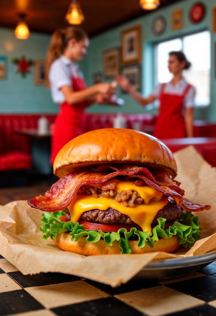Photo gratuit l'esthétique du restaurant américain