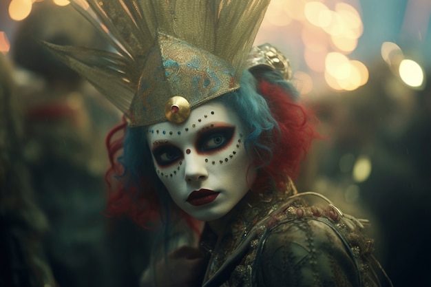 Photo gratuite l'esthétique sombre du carnaval