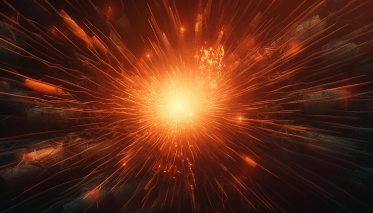 Photo gratuit étoile rougeoyante allumant un arrière-plan de galaxie abstrait généré par l'ia