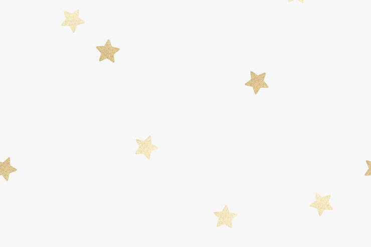Photo gratuit étoiles d'or chatoyantes sur fond blanc
