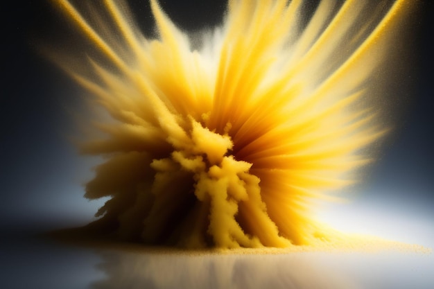 Photo gratuite une explosion jaune dans une table en verre