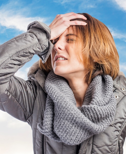 Photo gratuite extérieur dépression beauté peur de penser