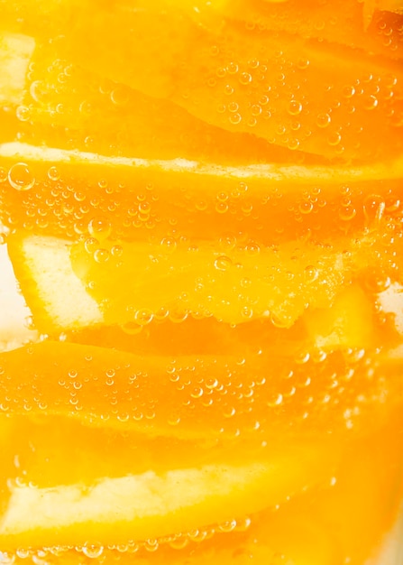 Extrême close-up pulpe d'orange