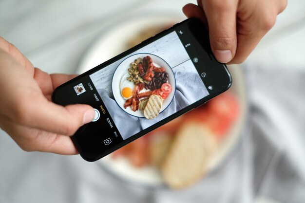 Faire une photo du petit-déjeuner anglais