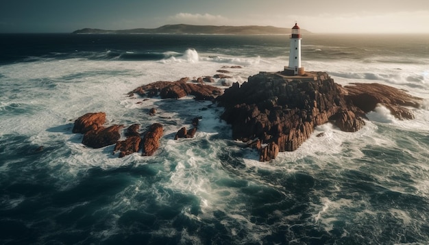 Photo gratuite falaises côtières érodées par un spray de beauté naturel généré par l'ia