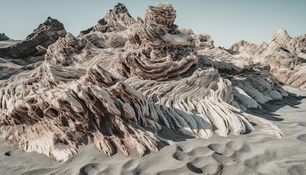 Photo gratuite des falaises de grès majestueuses façonnent la beauté panoramique de la côte africaine lointaine générée par l'ia
