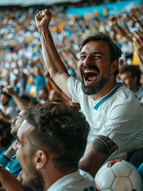 Photo gratuite des fans de football qui applaudissent leur équipe.