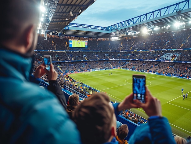 Photo gratuite des fans de football qui applaudissent leur équipe.