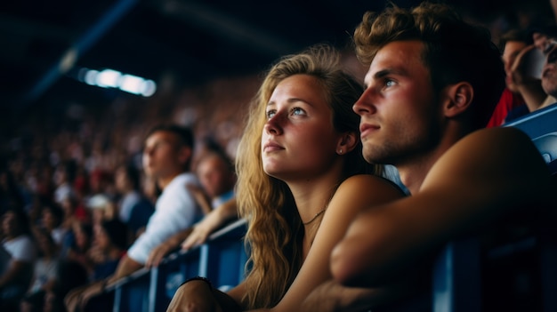 Des fans profitent d'un match de football