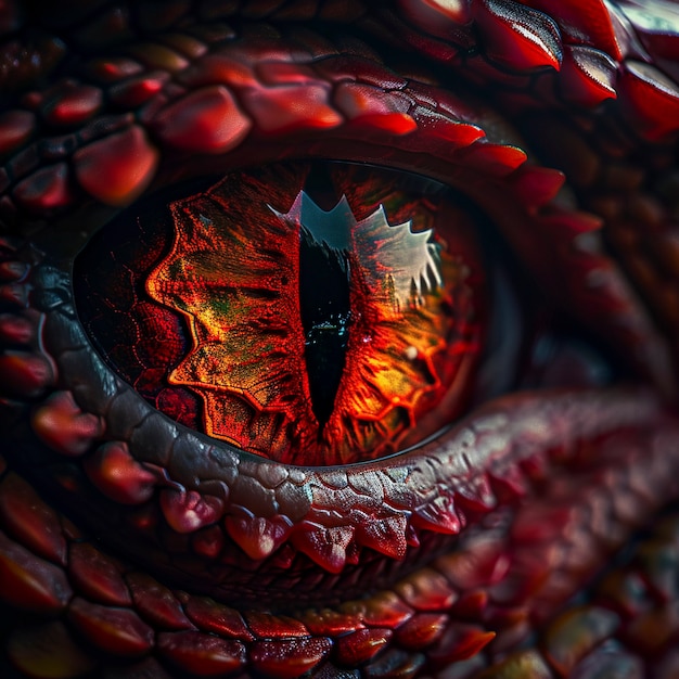 Photo gratuite fantastique œil de dragon en gros plan