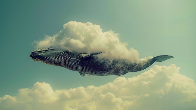 Photo gratuite fantasy whale in the sky