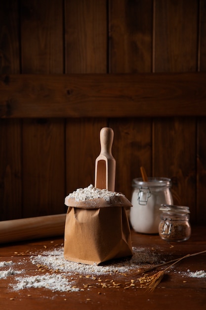 Farine stockée utilisée pour la cuisine