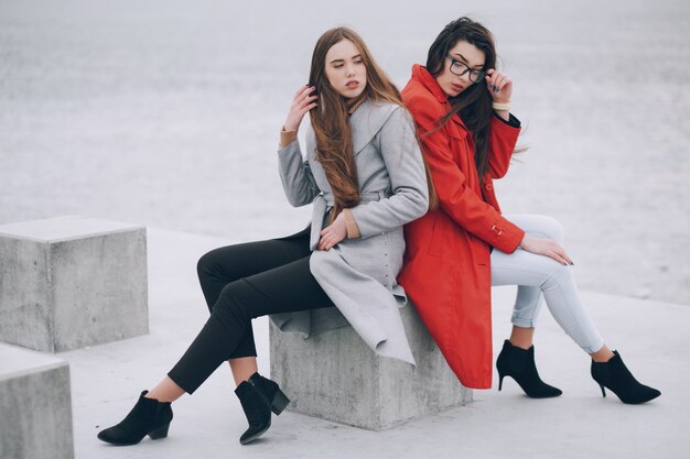 Fashion girls in city