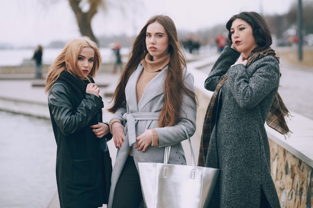 Fashion girls in city