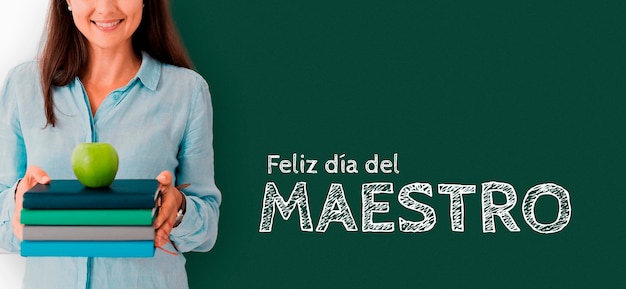 Félicitations pour la journée des enseignants dans le concept de collage espagnol