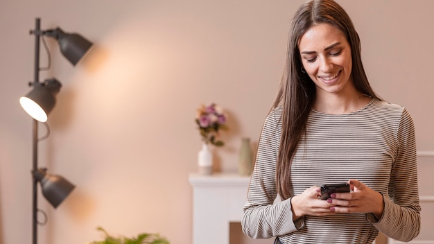 Femme affaires, être, heureux, prêt, Travail