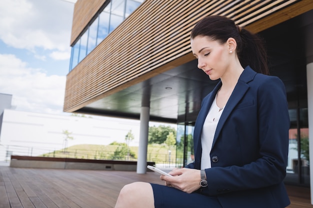 Femme Affaires, Utilisation, Téléphone Portable