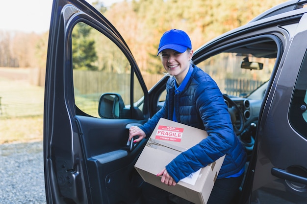 Femme arrivant avec ordre au client