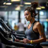 Photo gratuite une femme athlétique s'entraîne au gymnase pour rester en forme.