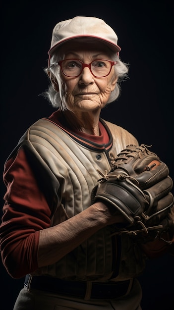 Photo gratuite femme coup moyen jouant au baseball