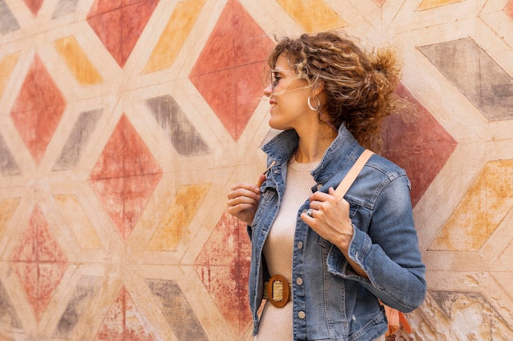 Photo gratuit femme de coup moyen avec sac à dos