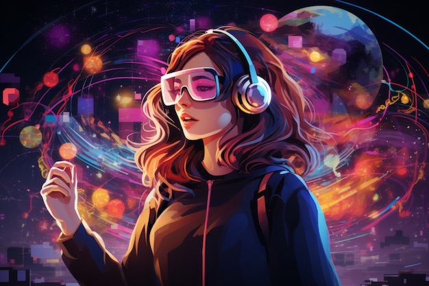 Une femme de dessin animé portant des lunettes