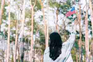 Photo gratuite femme, drapeau américain