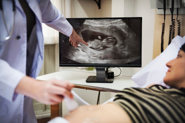 Photo gratuite une femme enceinte d'un trimestre