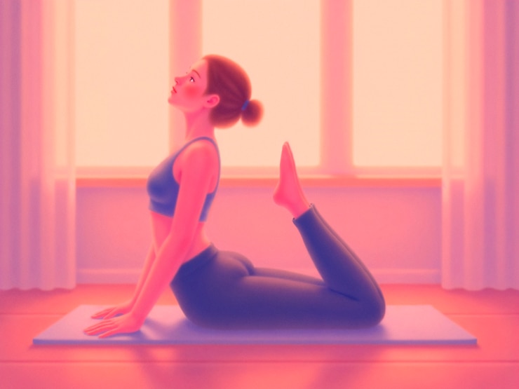Photo gratuit une femme pratiquant la pose du yoga sur un tapis